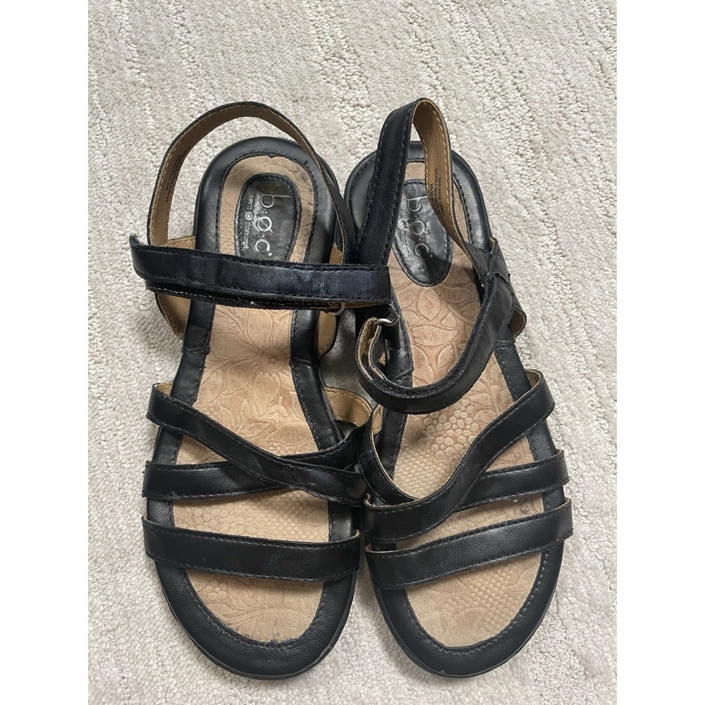 Born B.o.c. Boc Strappy Sandals Black‎ Womens Size 7 Comfy Flat - Picture 9 of 9